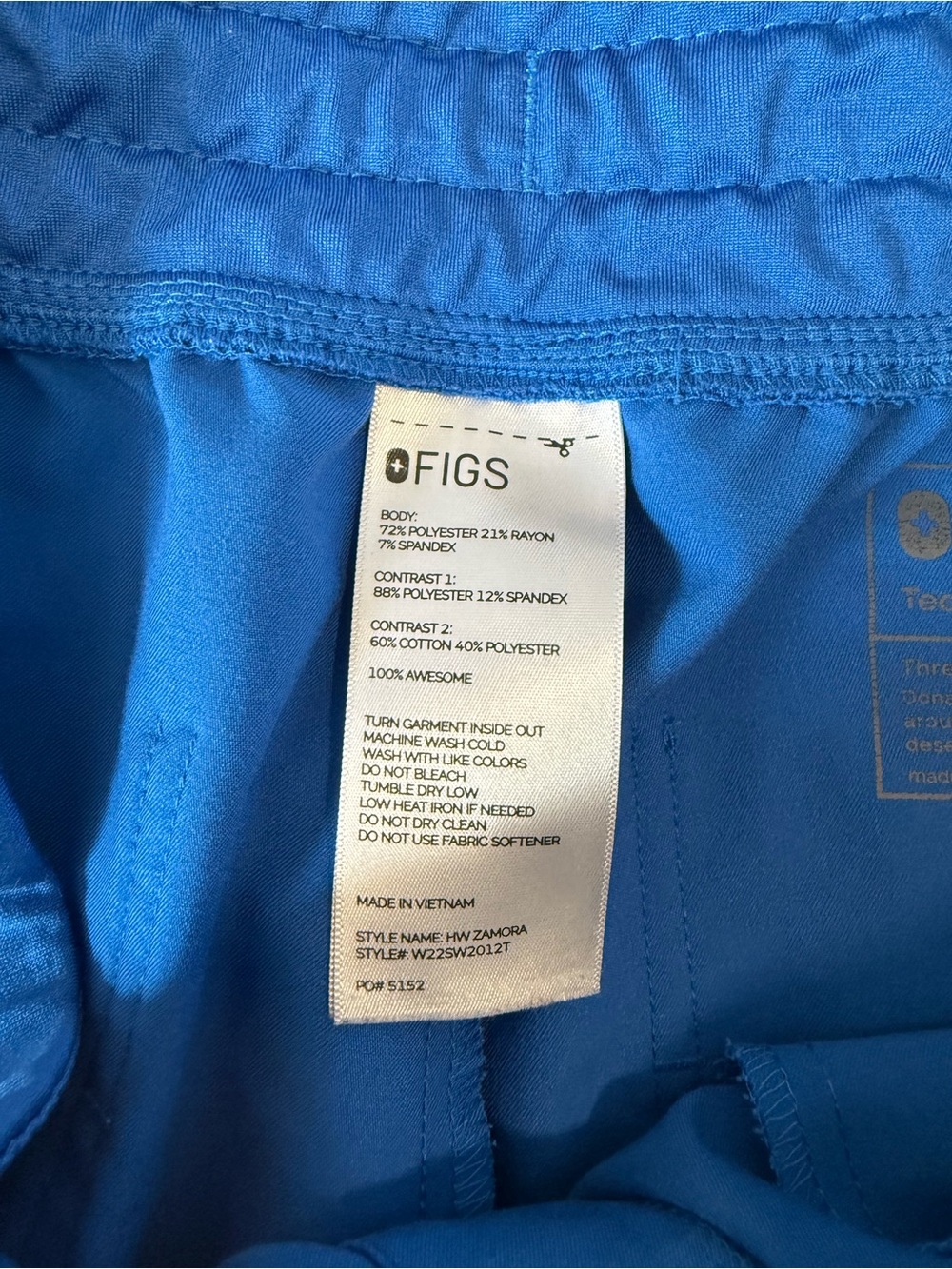 FIGS Royal Blue Scrub Set- Large Tall - Picture 7 of 8